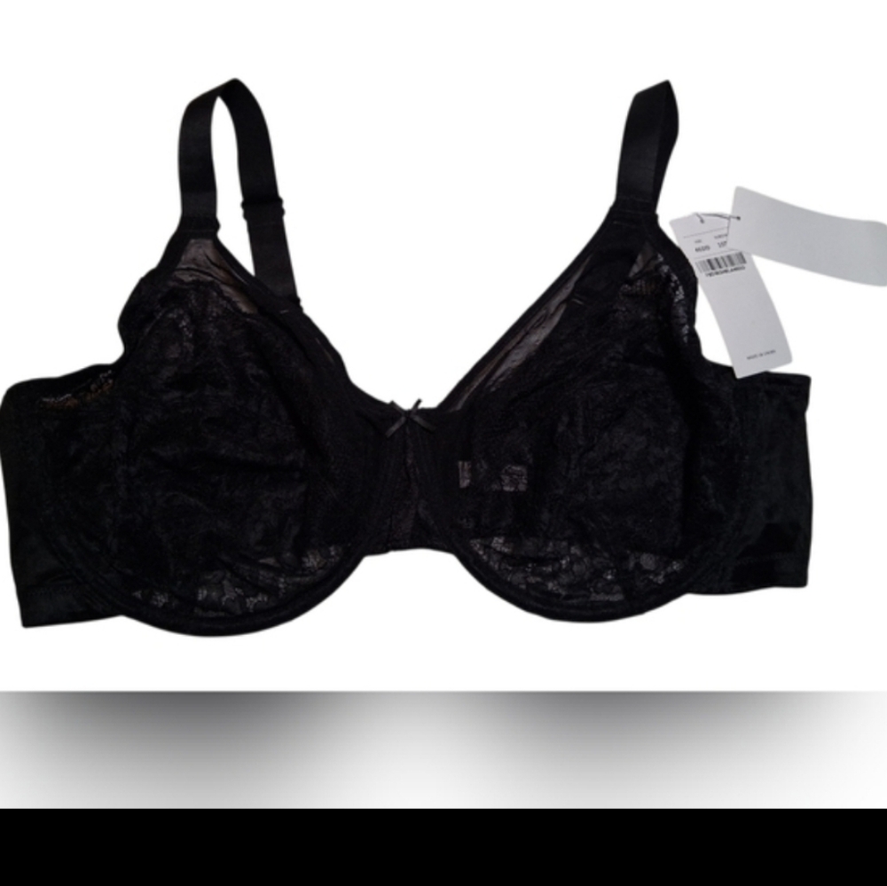 NWT Hsia 46DD Black Lace Unlined Minimizer Underwire Bra - Picture 4 of 7